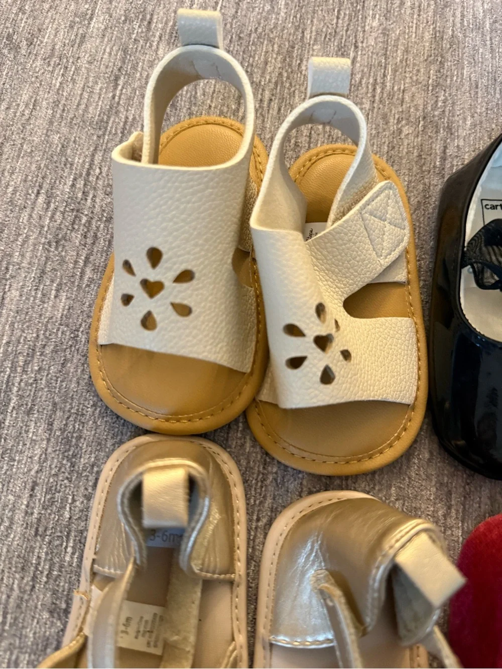 Bundle 3/6 month size baby girl shoes